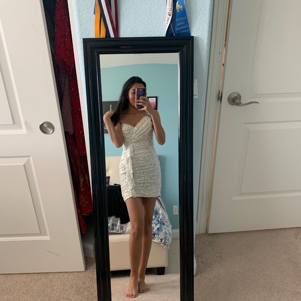 Cream Sparkly Dress